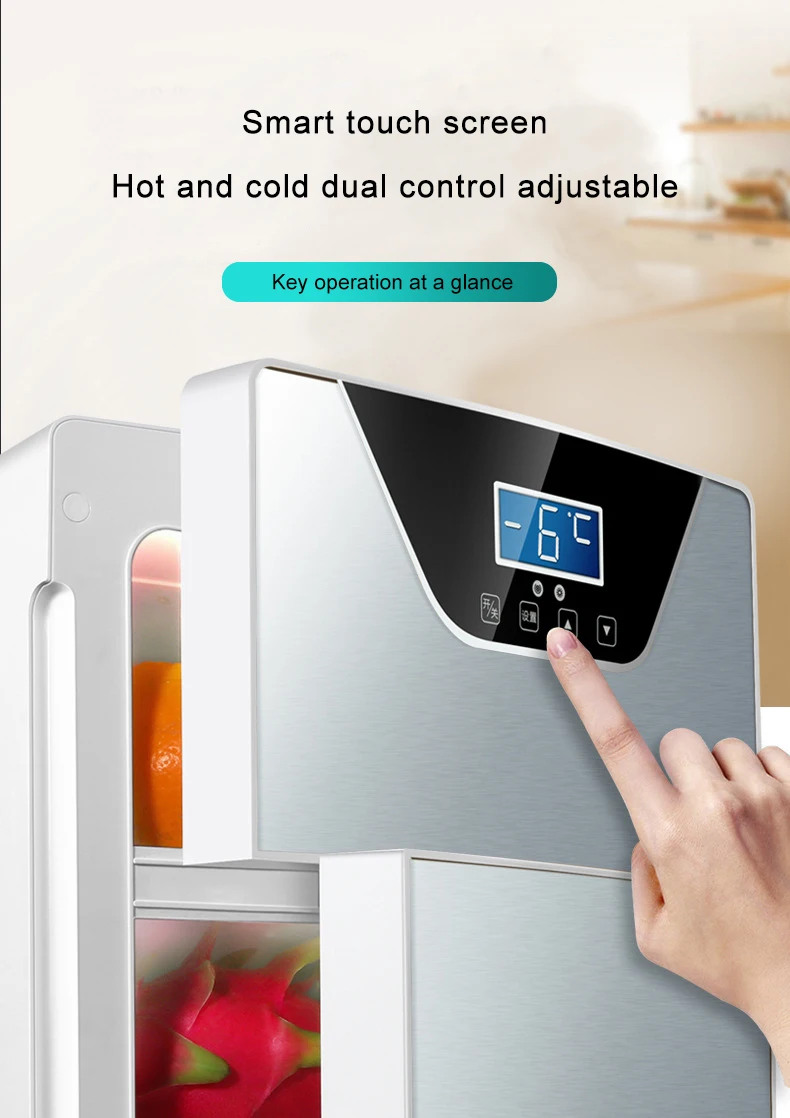 เครื่องทําความเย็นอย่างรวดเร็วขายส่งตู้เย็นสไลด์แบบพกพา 20L Triple-core ตู้เย็นรถยนต์ขนาดเล็ก