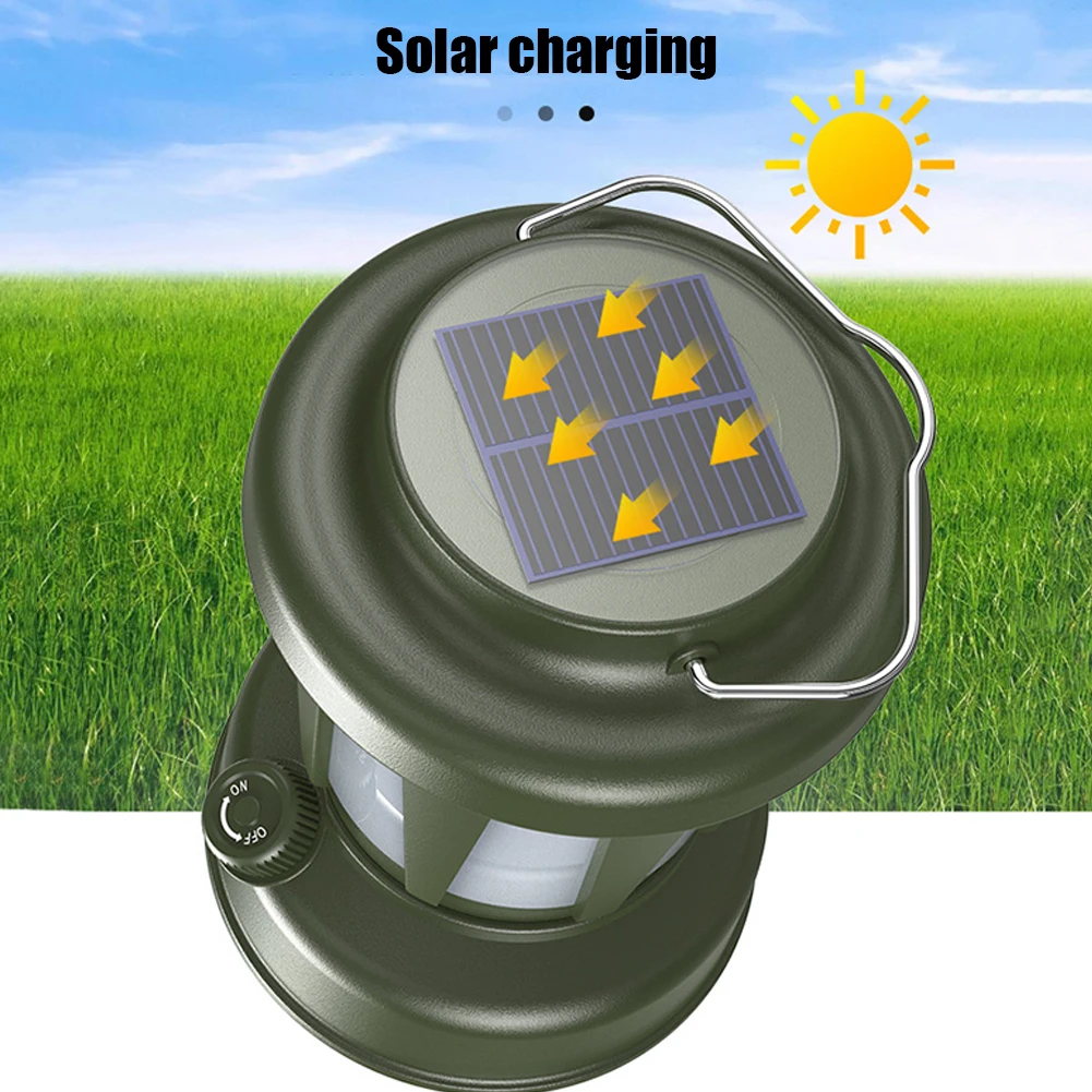 Solar LED Camping Lamp 1200mAh Outdoor Camping Lamp USB Rechargeable Retro Lights Lights Led Emergency Light Lantern