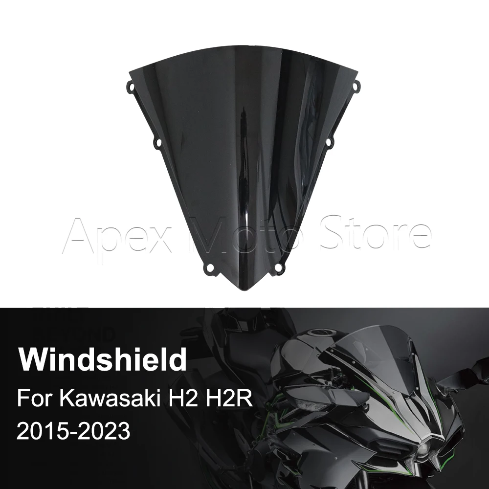 Motorcycle Accessories Double Bubble Windshield Windscreen Wind Shield Deflectors For Kawasaki H2 H2R 2015-2023 2022 2021