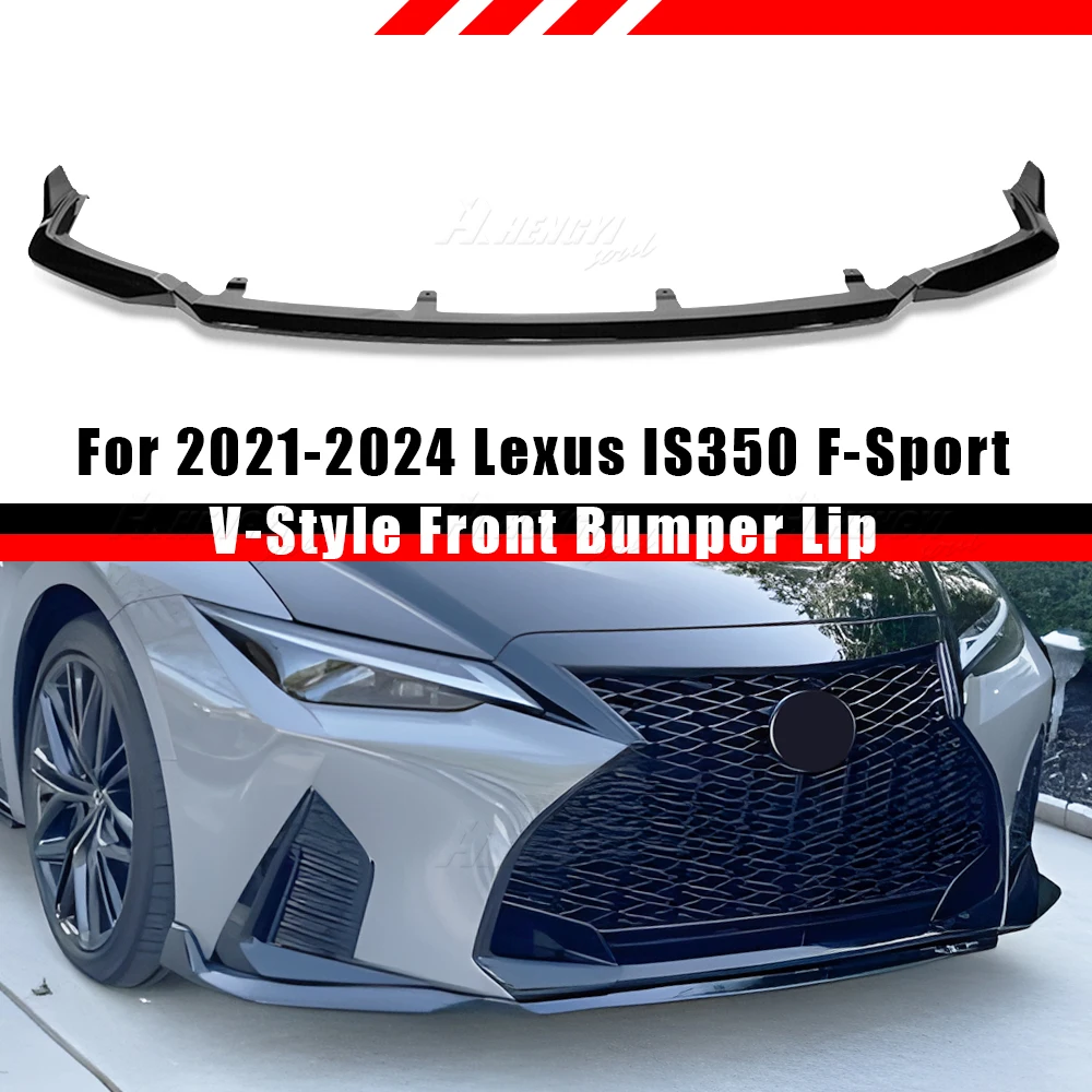

Front Bumper Splitter Lip For 2021-2022 Lexus IS350 IS500 F-Sport V-Style Diffuser Spoiler Protector Guard Deflector Lip