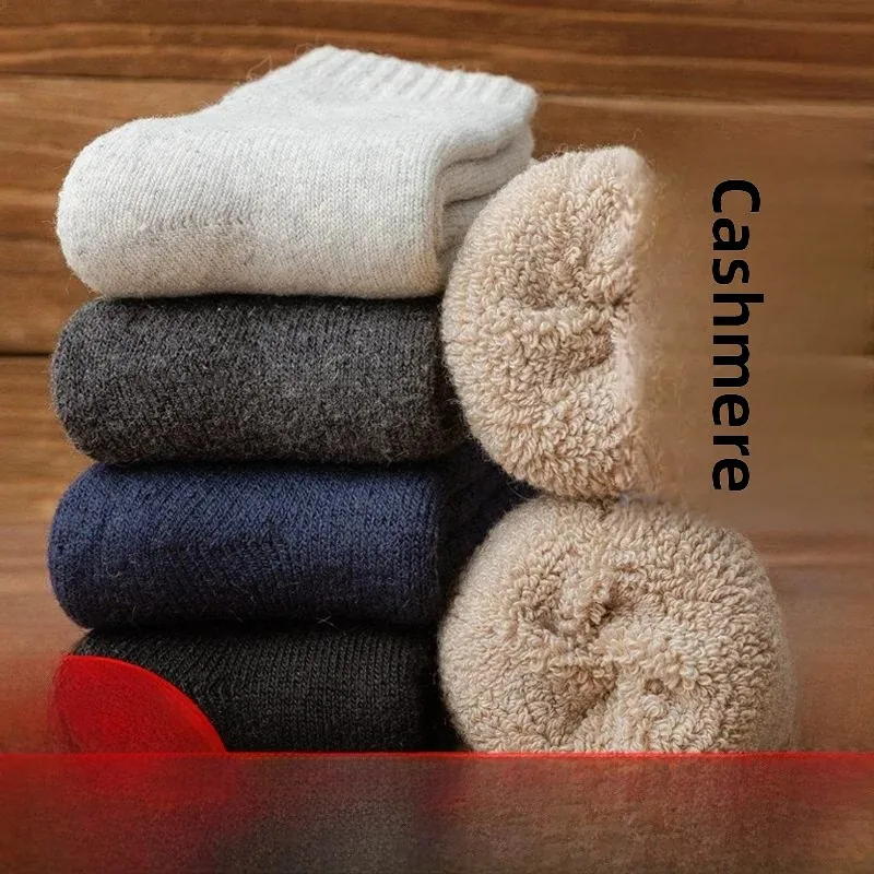 Thickened Winter Socks Men's Towel Socks Women's Style Winter Fleece Lined Extra Thick Warm Cotton Socks for Elderly
