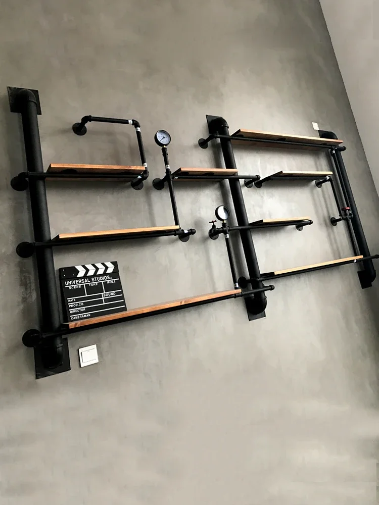 Industrial style decorative wall shelf wall-mounted display stand