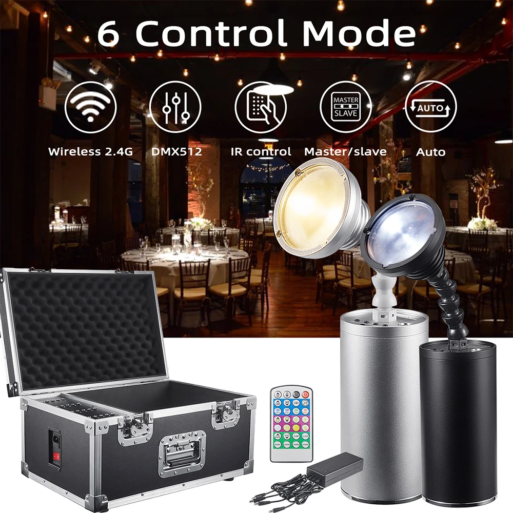 Both Lighting Pin Spot With Zoom 10W Warm White Cool White Mini Wireless Battery Light Magnetic Attraction Uplights for Wedding