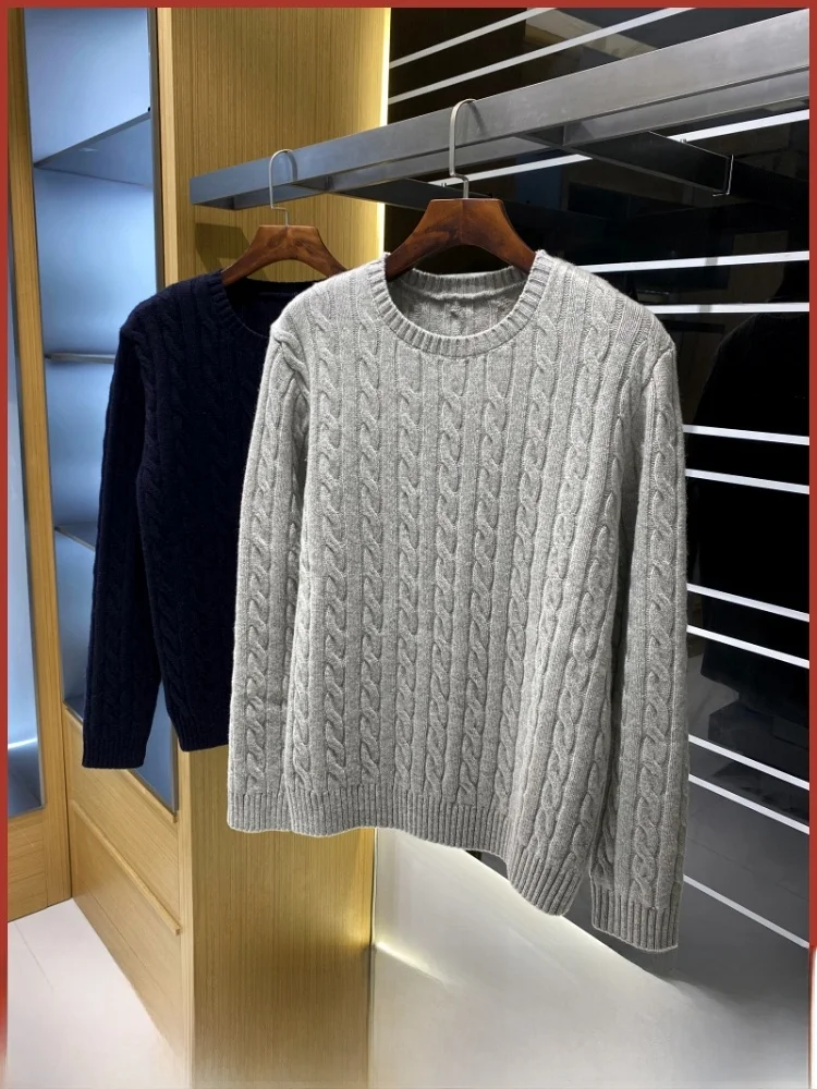 

Nordic Sle 00% мериносовая шерсть вязаный свитер мужской ретро круглый Ne повседневная цветная зимняя модная уличная одежда