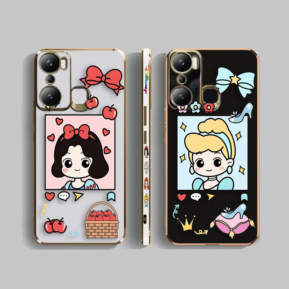 Cover Smooth E-TPU Phone Case Infinix HOT 40I 30I 30 20 20S 20I 12 12I 11 10 10S 9 PLAY PRO Case Princess Cinderella Snow White