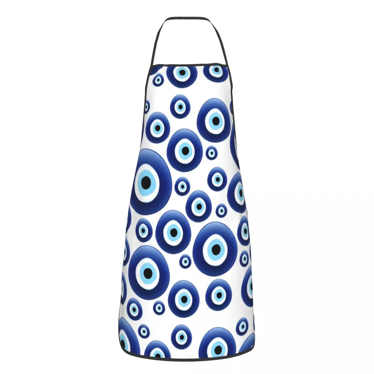 Custom Mediterranean Evil Eye Protection Bib Apron Men Women Unisex  Chef Turkish Tribes Amulet Tablier Cuisine for Cooking