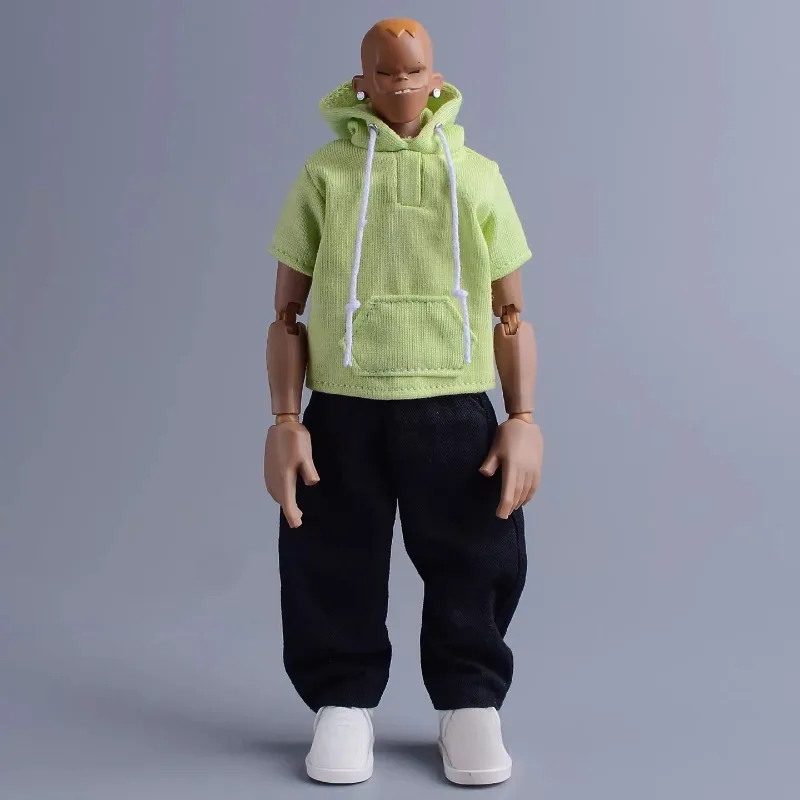 Escala 1/12 moda soldado com capuz manga curta camiseta modelo de roupas para figuras de ação de 6 '' decoração de bonecas corporais