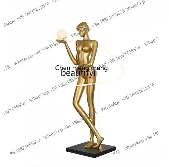 Creative large-scale floor-to-ceiling ornaments Sales department Soft decoration FRP figure sculpture Interior abstract artwork
