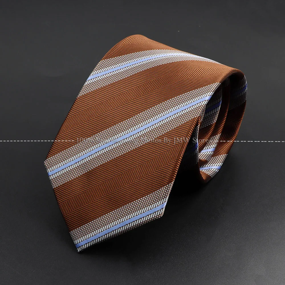 Новый мужской галстук в классическую полоску жаккардовый красный шалфейный зеленый коричневый розовый галстук повседневная одежда галстук свадебное платье аксессуары подарок