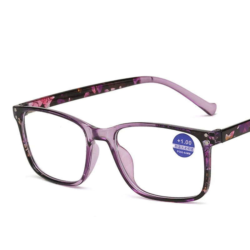 Fashion bag flower rice nail presbyopic glasses anti blue light presbyopic glasses middle-aged and elderly women's large frame