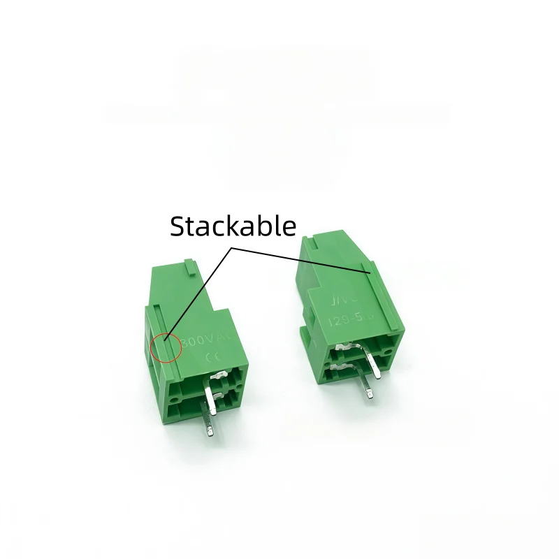 10Pcs PCB Screw Terminal Block KF129 5.0mm 5.08mm Pitch 2P 3Pin Stackable Green Wire Connector