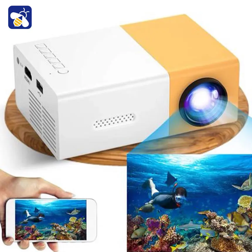 YG300 Portable Micro LED Projector Lumens 320x240P HDMI Compatible USB Audio Home Media Player Beamer Travel Smart Projector