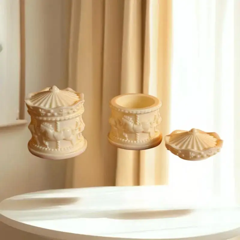 1 ชิ้น โมเดลกล่องเก็บของจิ๋ว รูปม้าหมุน สำหรับบ้านตุ๊กตา อุปกรณ์ตกแต่งบ้านตุ๊กตา กล่องเก็บของกาแฟ ของเล่นตกแต่งบ้าน