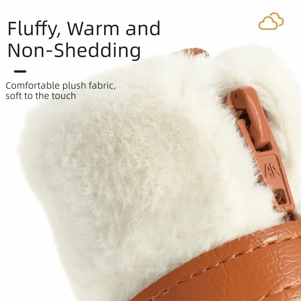 

4 pcs/set Waterproof Winter Dog Shoes Thicken Wear-Resistant Dog Snow Boots Adjustable Pet Non Slip Shoes Dog Accessories