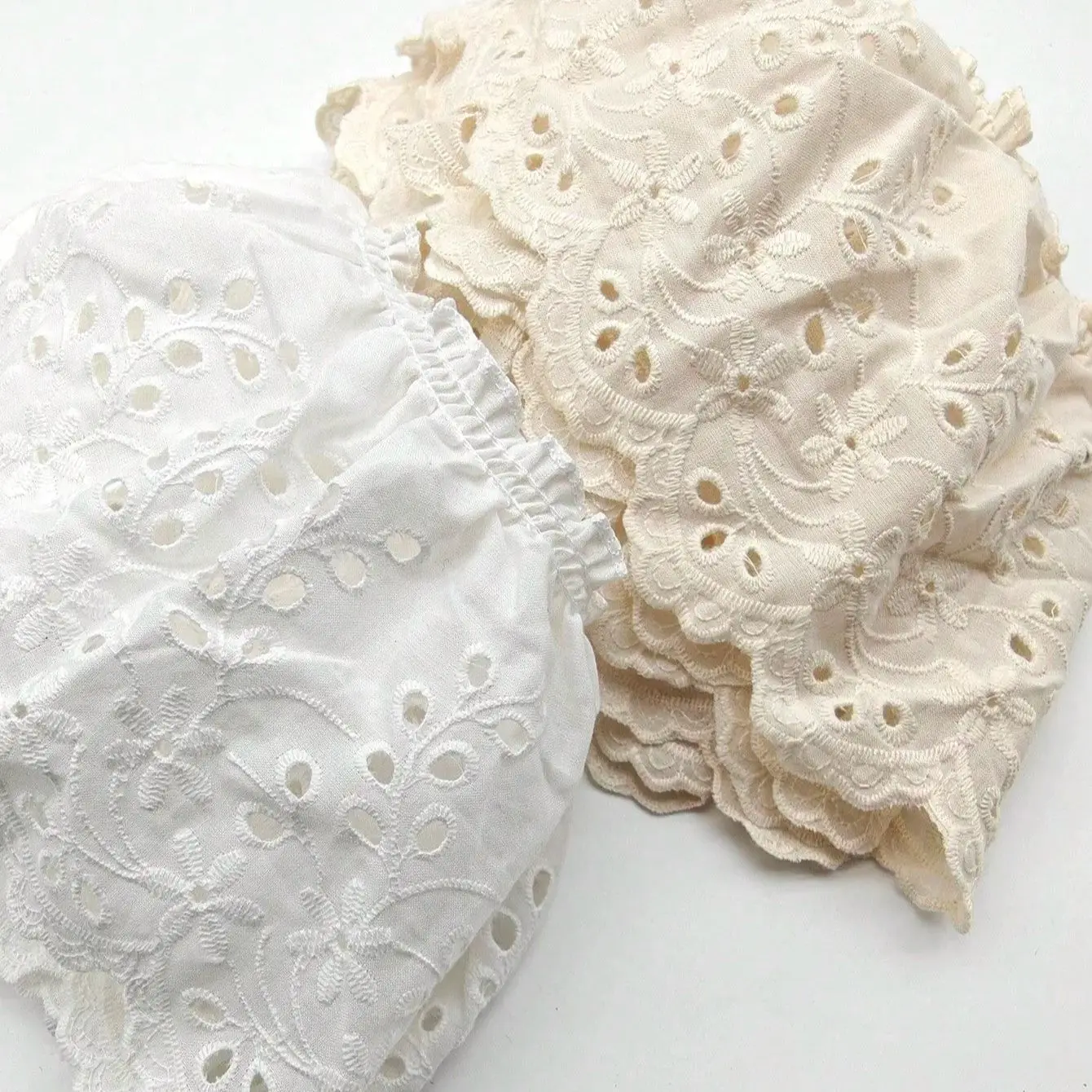 1 yard perforated hollow cotton pleated lace width 12CM skirt edge decoration lace dress home textile embroidery accessories