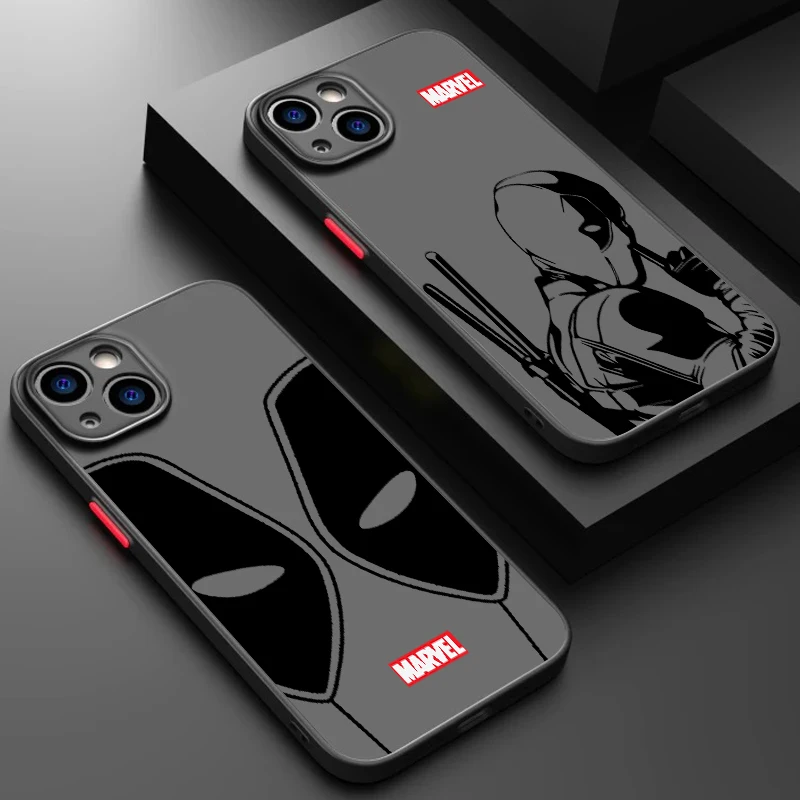 Marvel Wolverine Deadpool Cool Frosted Translucent For Apple iPhone 15 14 13 12 11 XS XR X 8 7 SE Pro Max Plus Mini Funda