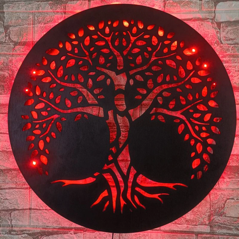 ZK50 USB Creative Life Tree Wall Lamp Decoration LED Atmosphere Night Light Remote Control 16 Colors Cable 2 Meters