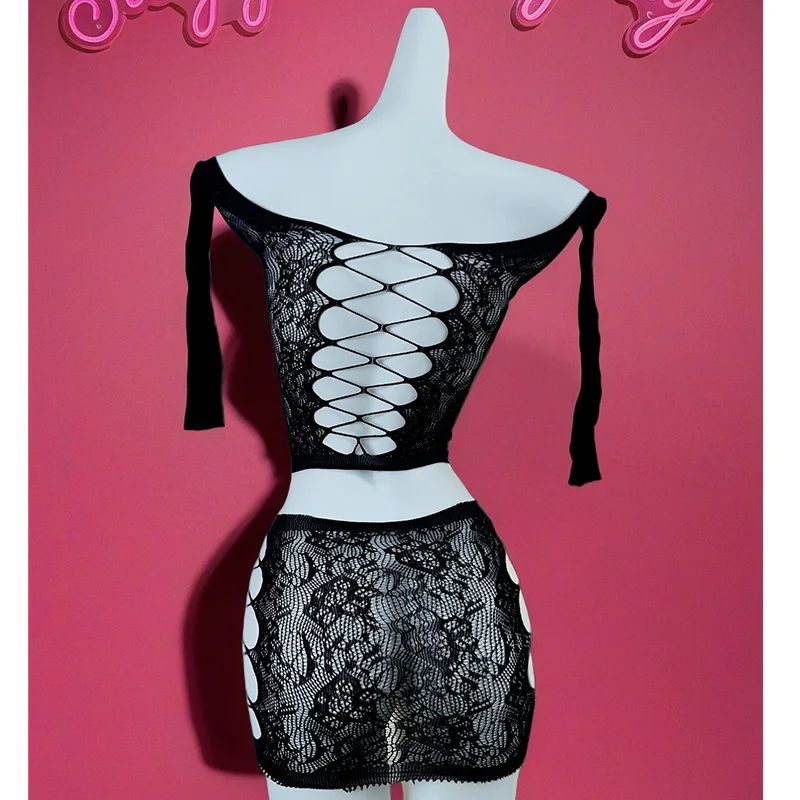 1 Set Sexy Women Fishnet Cover Up Long Sleeves  Without Bikini For Music festival Bodycon Dress Hollow Out Vacation DS007