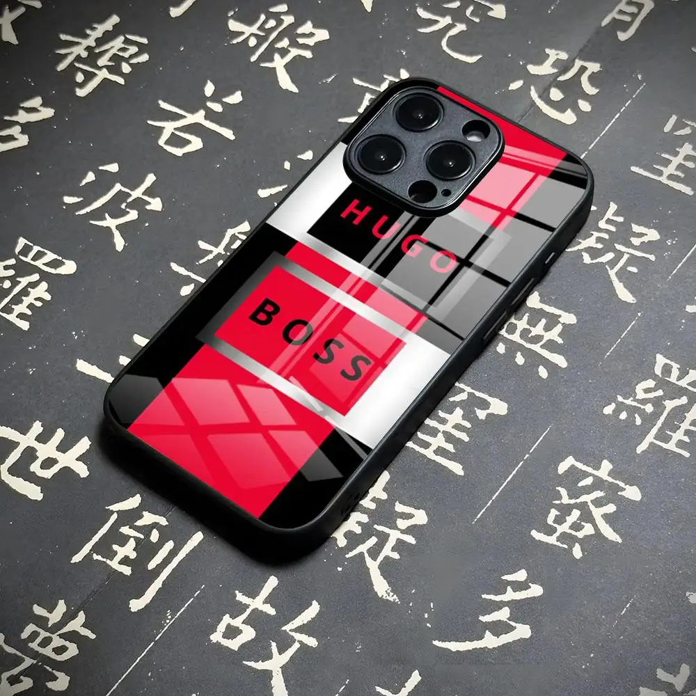 Diseño MINISO HUGO BBOSSES funda de teléfono para Iphone 17 Air 16 15 13 12 14 11 Pro Max Mini X Xr Xs 8 7 Puls 6 funda de lujo de cristal