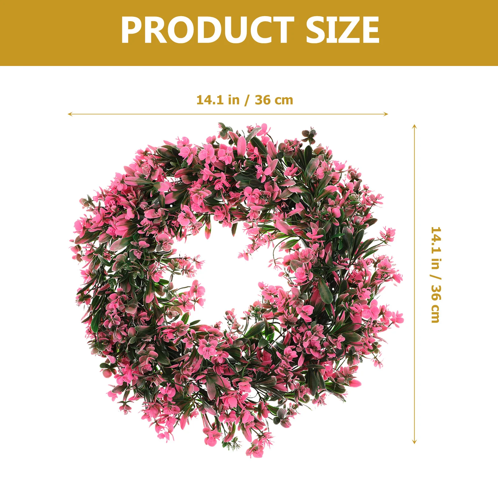 إكليل نبات اصطناعي ديكور ربيعي إكليل معلق من البلاستيك للباب الأمامي حديقة المنزل مهرجان حفلة جدار الباب ترحيب