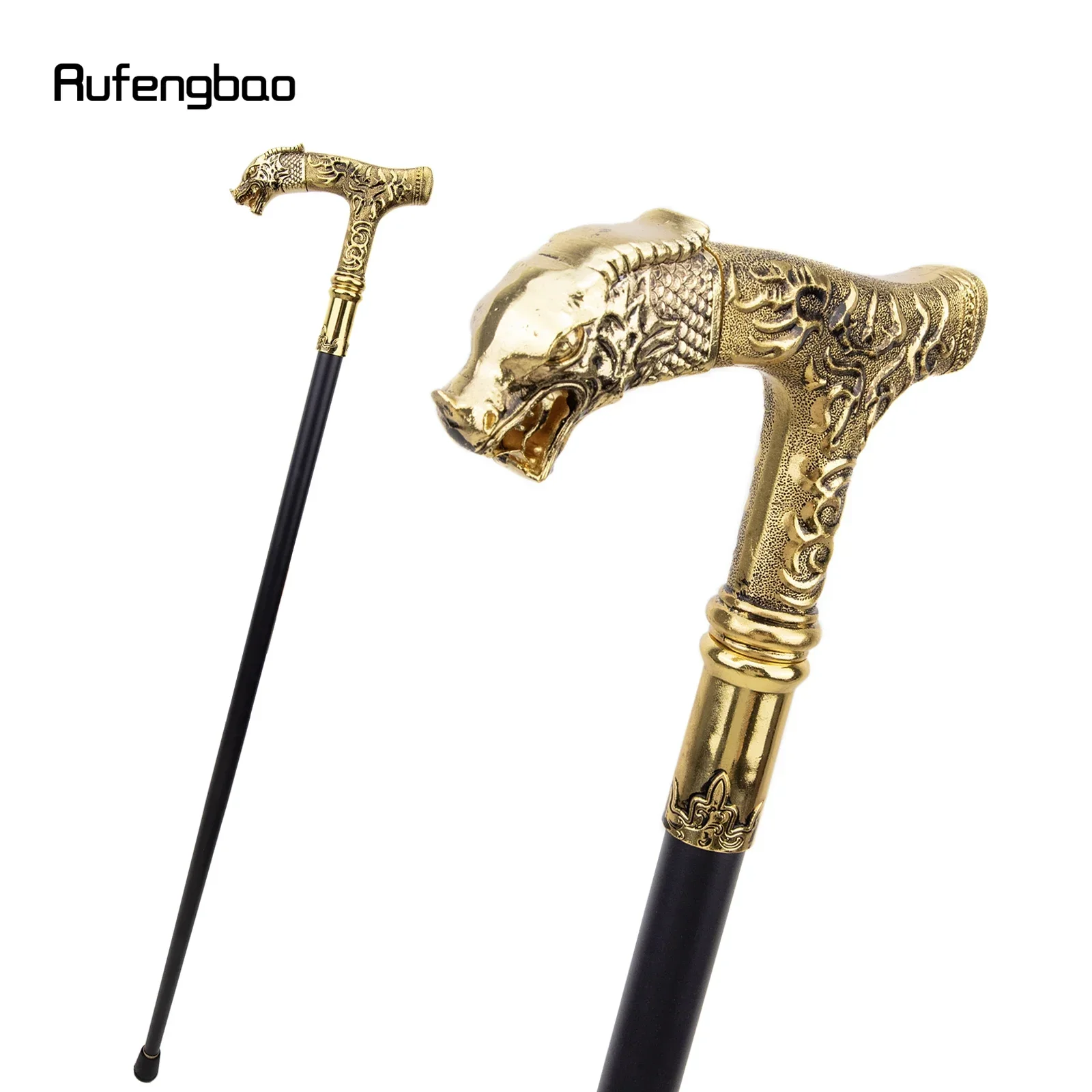 

Golden Dragon Handle Single Joint Fashion Walking Stick Decorative Vampire Cospaly Party Walking Cane Halloween Crosier 93cm
