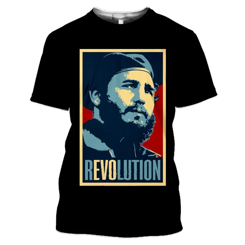 Cuba Fidel Castro Che Guevara 3D Print Summer Men\'s O-Neck T-shirt Casual Short Sleeve Oversized T Shirts Fashion Men Clothing