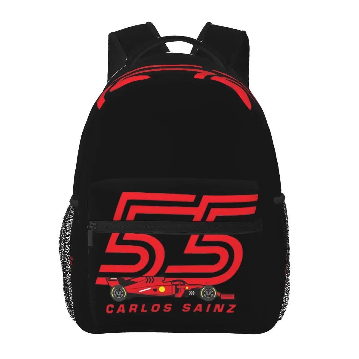 カルロス-サインツ-jr-f1-シグネチャー-グラフィック-ダーク-バックパック-ボーイズ-ガールズ-ブックバッグ-子供-スクールバッグ-ラップトップ-リュックサック-ショルダーバッグ