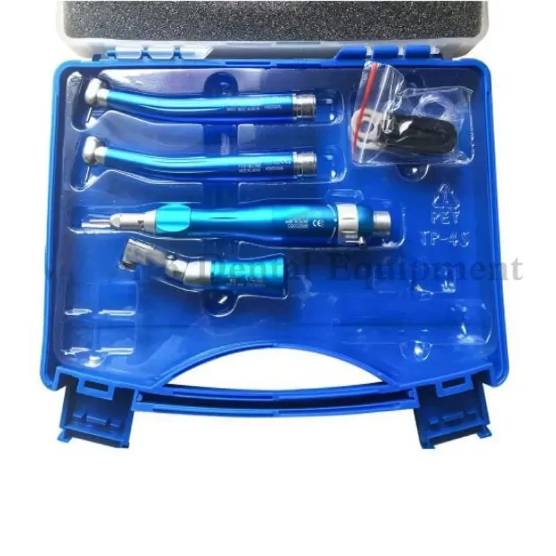 Hot Selling De ntal Handpiece Set De ntal 2/4Holes Air Turbine Blue Ceramic High Speed Handpiece And Low Speed Handpiece Kit