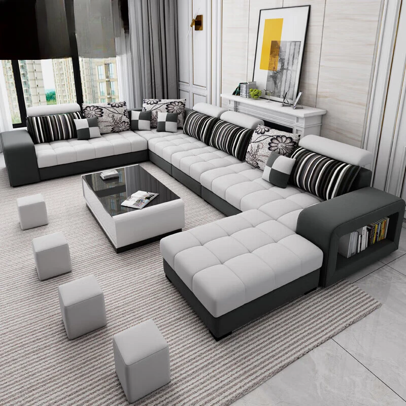 

Technology cloth sofa living room size apartment simple modern multifunctional cloth sofa combination furniture