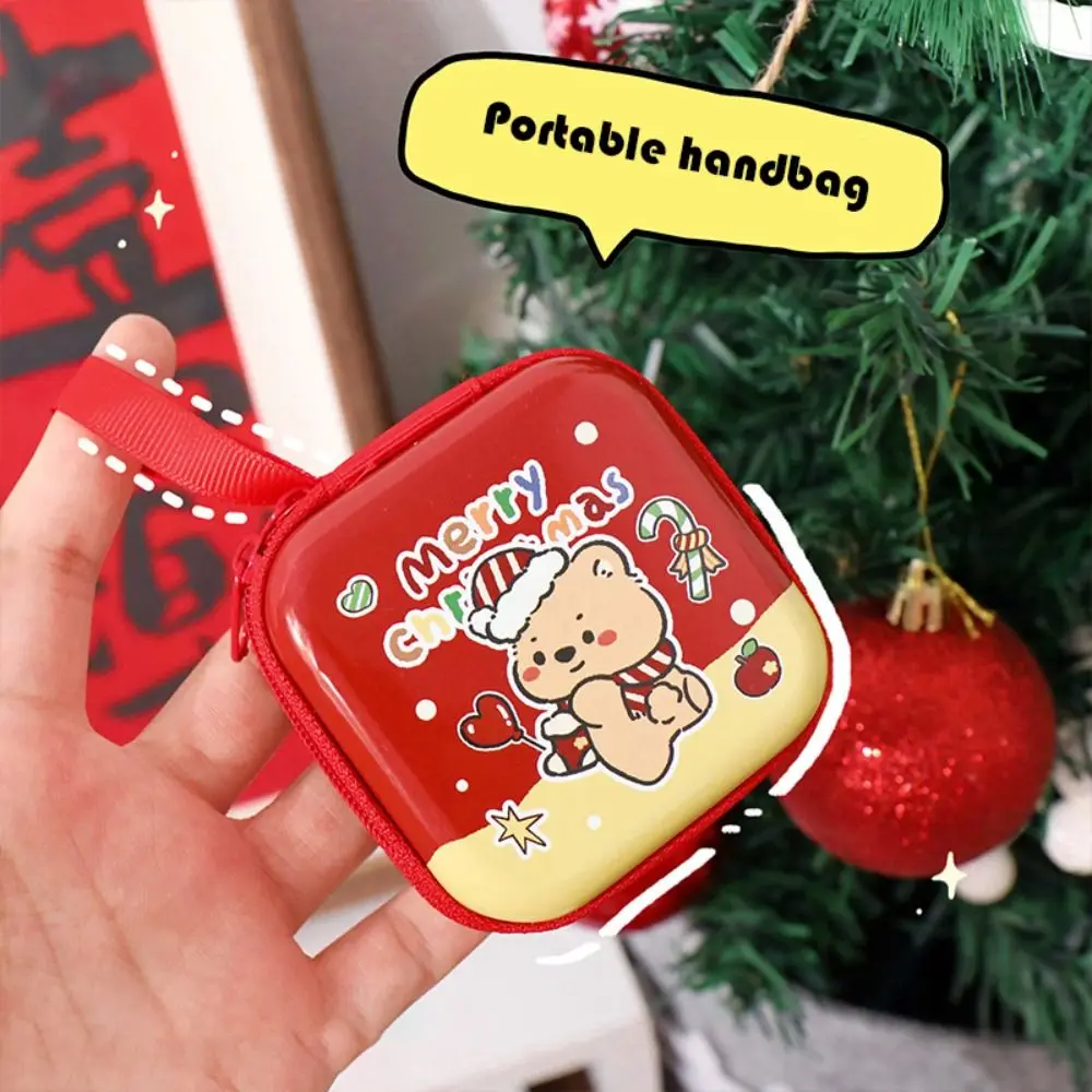 Kawaii Beer Kerst Portemonnee Konijn Draagbare Kerst Portemonnee Rits Creatieve Kerst Oortelefoon Tas Paar