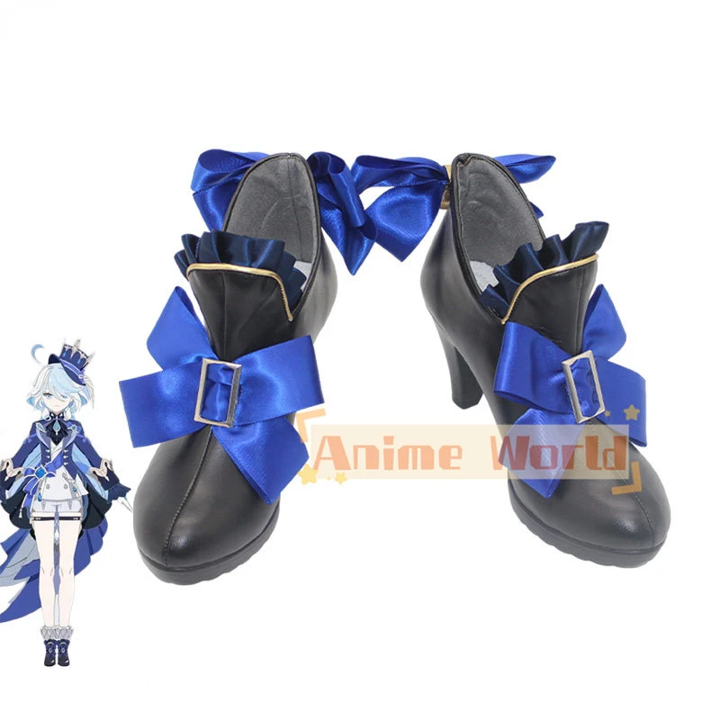Furina Cosplay Shoes Genshin Impact Cosplay Prop PU Leather Shoes Halloween Carnival Boots Custom Made