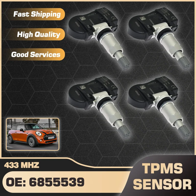 

6855539 1/4PCS TPMS Tire Pressure Monitor Sensor 433 MHz For BMW Mini F54 F55 F56 F57 F60 2013-2021 36106856209 A2C59517073