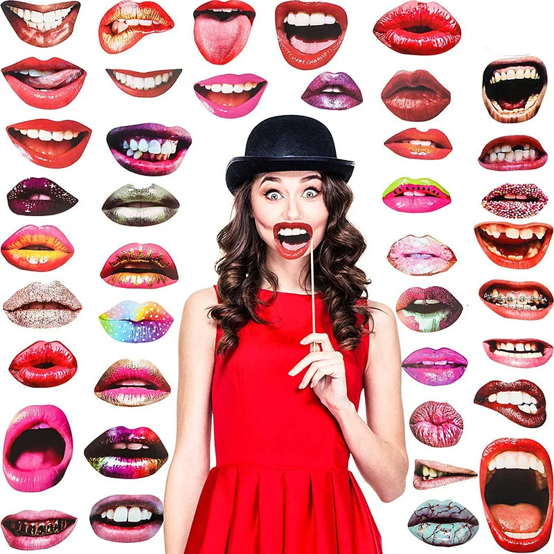 Photo Props Photobooth Funny Lips DIY Birthday Boy Girl Photo Booth Props Wedding Decorations