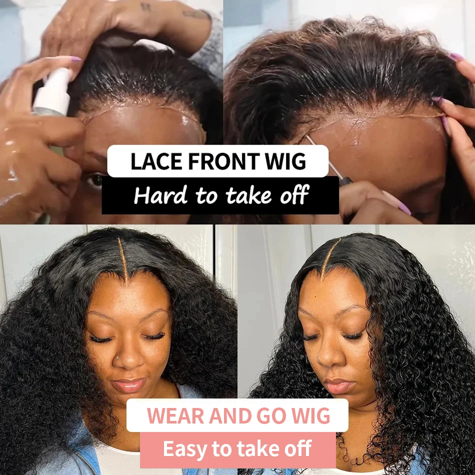 300 Densidad HD 13x6 13x4 Pelucas frontales de encaje rizado con onda de agua profunda transparente 40 46 pulgadas 7x5 Pelucas de cabello humano con frente de encaje sin pegamento