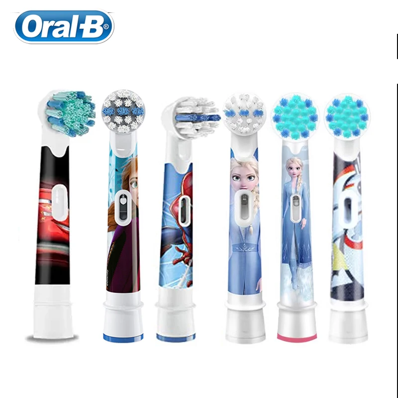 Oral B Replacement Brush Heads for Kid Left-Right Rotation Clean Teeth Soft Bristle Brush for Kid Remove Plaque 2 Pieces/Pack