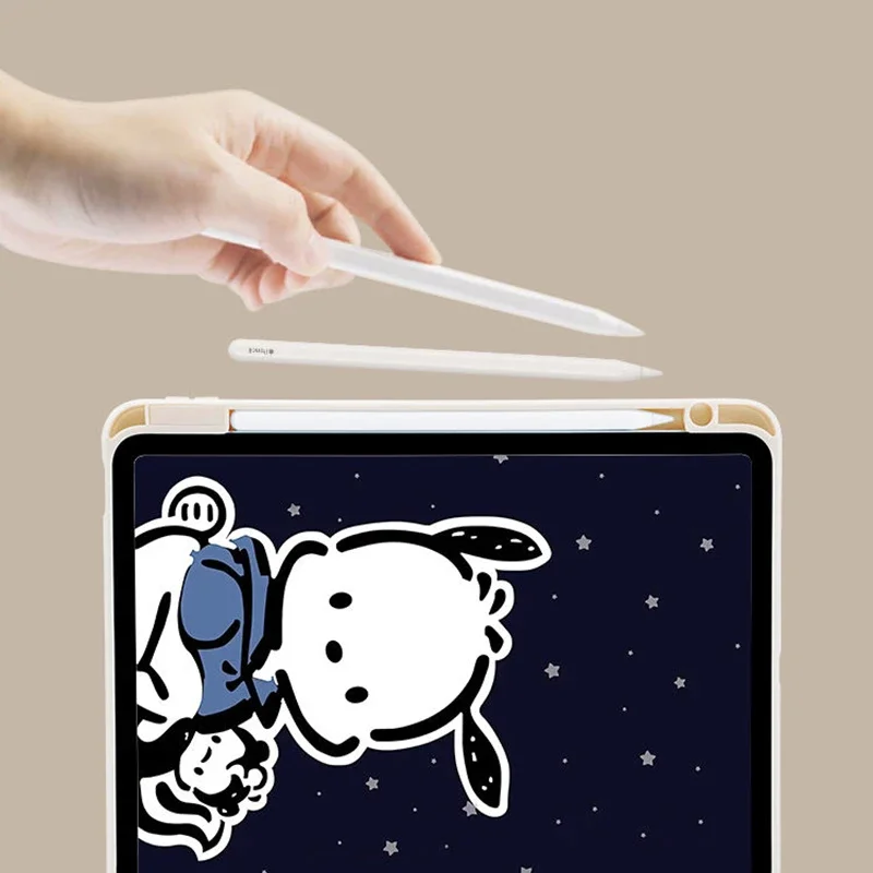 Pochacco-Coque rotative à 360 ° pour IPad 9e génération, étui de dessin animé pour IPad 1718 9,7 pouces Pro 11 pouces Air4 5 Leicomanies