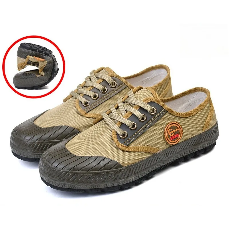 

Новые противоскользящие и водостойкие парусиновые рабочие ботинки для использования на открытом воздухе, подходящие для работы, противоскользящая и износостойкая мужская обувь.