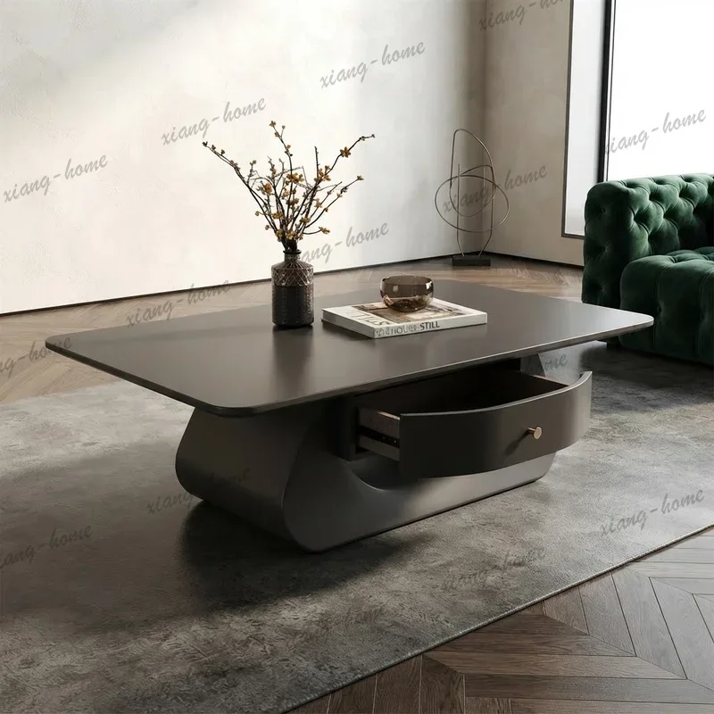 PG Modern Minimalist Rectangular Coffee Table Slab for Small Apartment Living Room Corner Table Luxury Tea Table Home Furniture