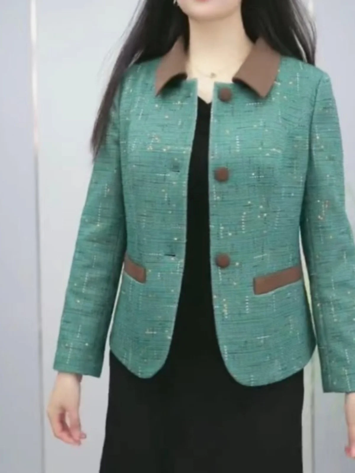 

Versatile Mom Spring Jaet Women's Outerwear Slimming Faionable Middle-Aged Ladies Spring Autumn Coat Casual Commute Sle