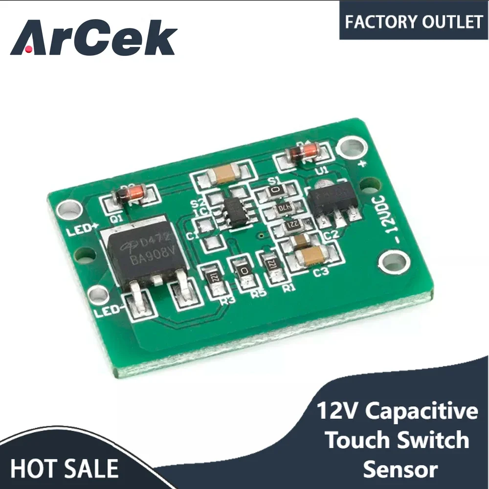 

12V Capacitive Touch Switch Sensor Module Push Button Touching Key Module Jog Latch with Relay DC 6-20V 3A TTP223 Module