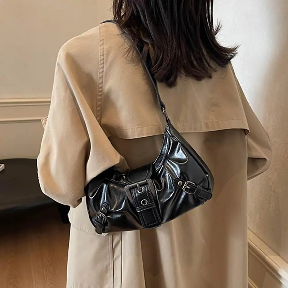 Y2K Retro Plissierte Hobo-Schultertasche für Damen, Bestseller im Maillard-Stil, Unterarmtasche, Clutch-Handtasche für Reisen, Arbeit und Shopping – Detail 12