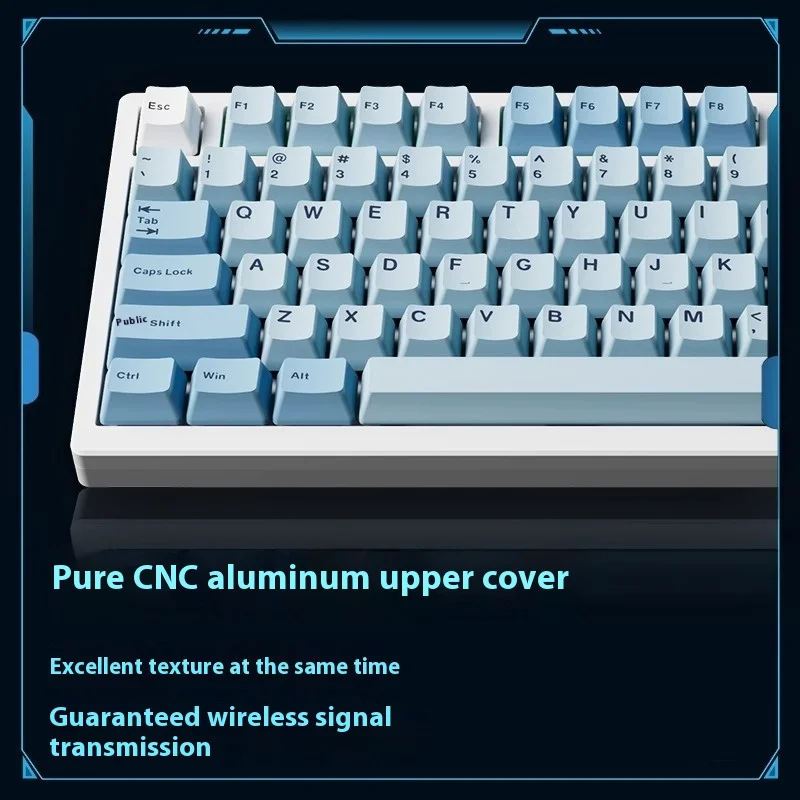 Atk Vxe V75 Pro Mechanical Keyboard Customized Aluminum Alloy Top Cover Bluetooth Wireless 75% With Hot Plug Pads Game Keyboard