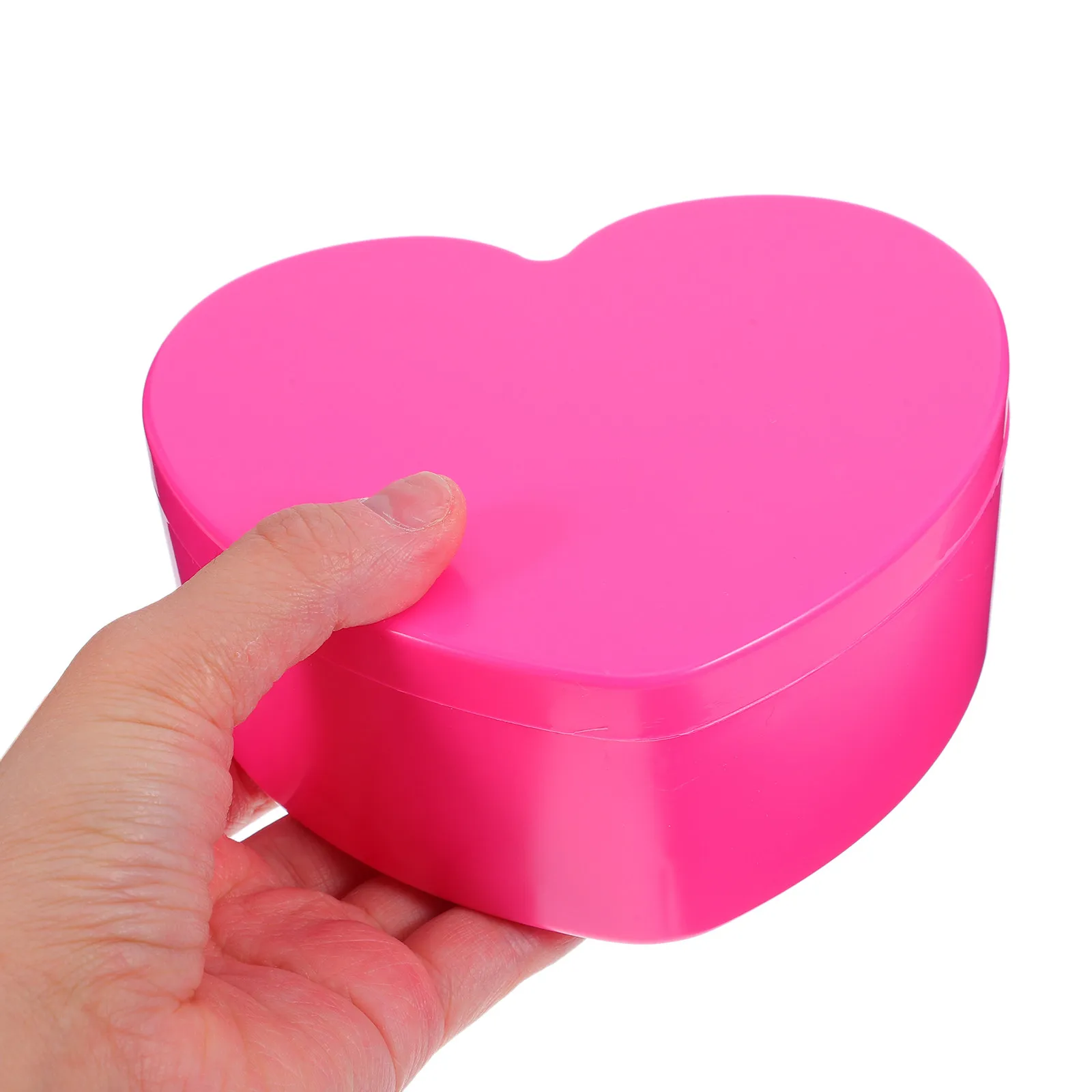 Plastic Heart Shaped Jewelry Box for Little with Mirror Double Layer Storage Organizes Necklaces Bracelets Rings Earrings
