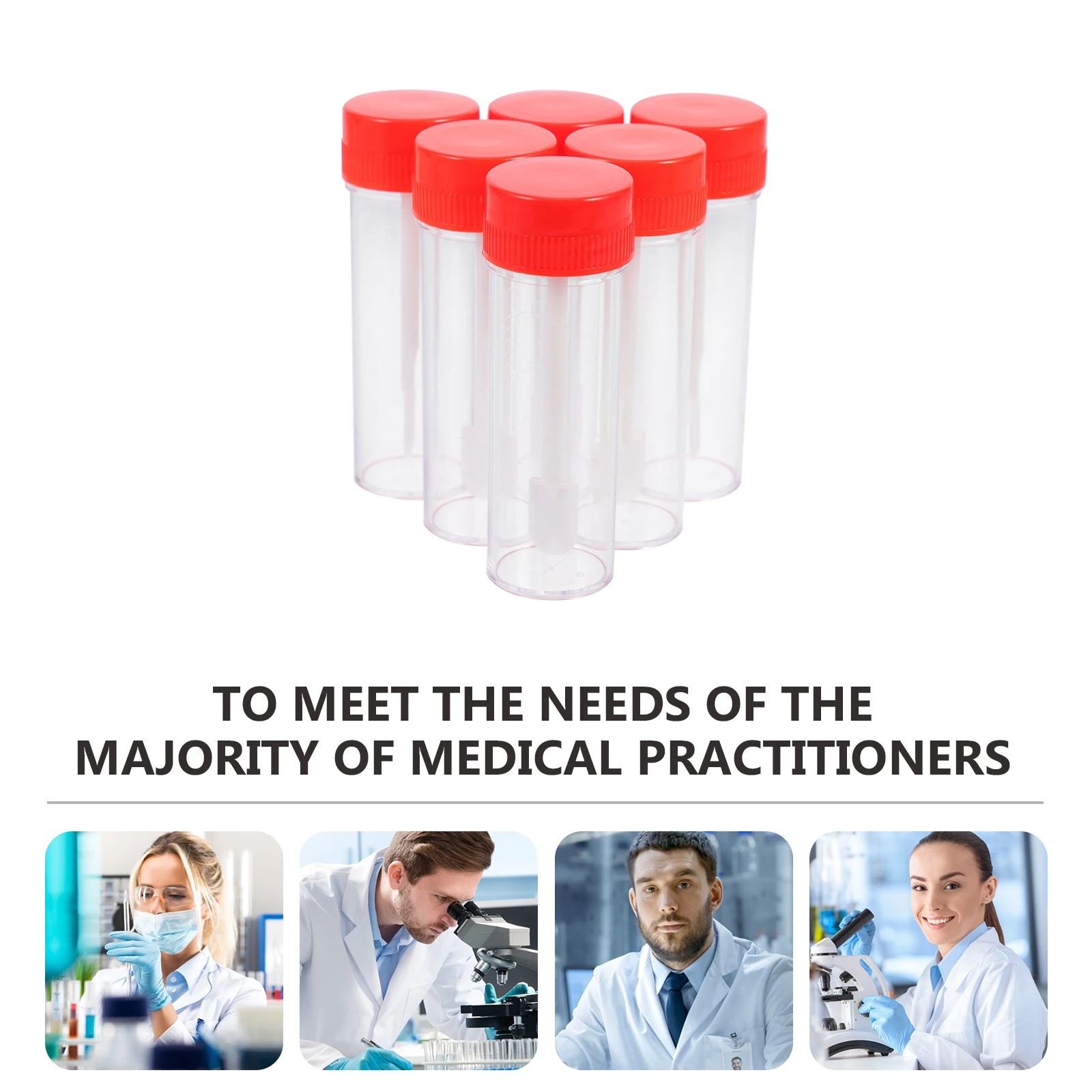 

20 Pcs Stool Sampling Tubes Portable Medical Plastic Urine Container Disposable Test Tube Specimen Collection Leak Proof Sealing