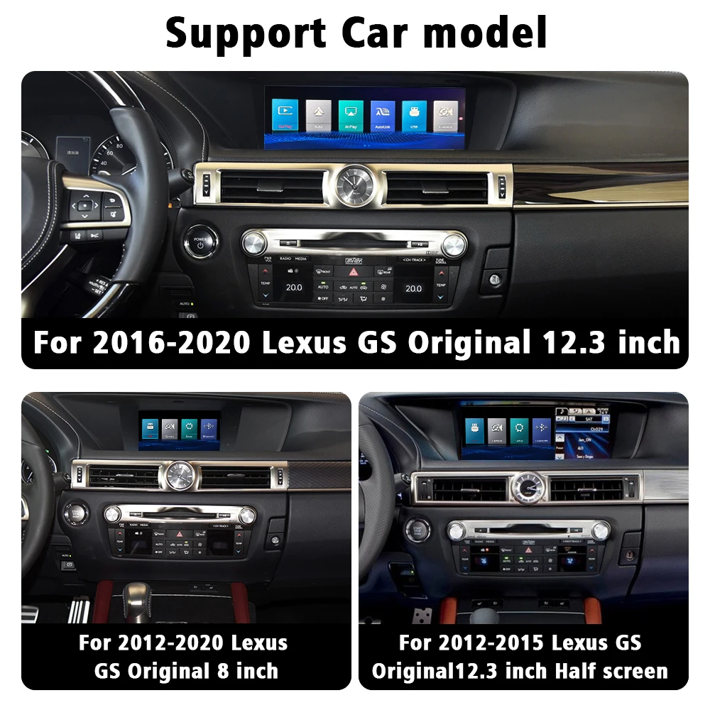 Linux Multimedia Player Decoder Box For Lexus GS RX LS IS LX570 ES CT NX RC Wireless Carplay  Android Auto GPS Navigation