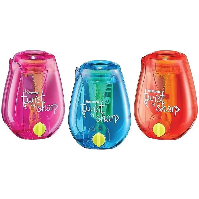 مبراة أقلام مكتبية، واحدة متنوعة، Twist-n-، أقلام رصاص ملونة للأطفال، (PS1-ADJ) #2