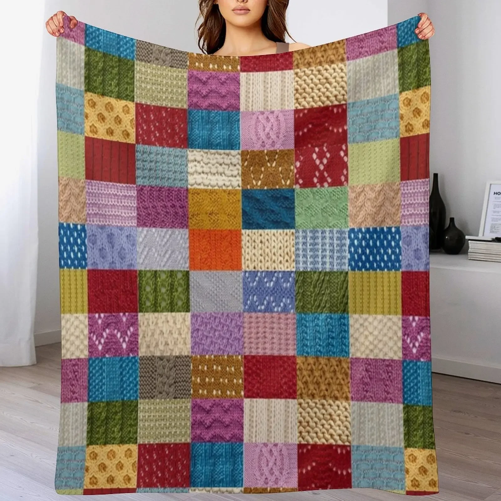 

Fine knit design pattern Throw Blanket Warm Throw Blanket Gift for Anniversary