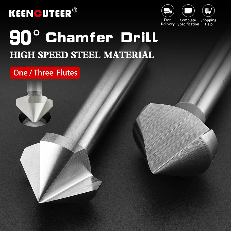 High-Speed Steel Straight-Shank 90-Degree Chamfering Bit - Triple/Single Edge Countersink Screw Deburring Drill 1/5/10 Pcs Set