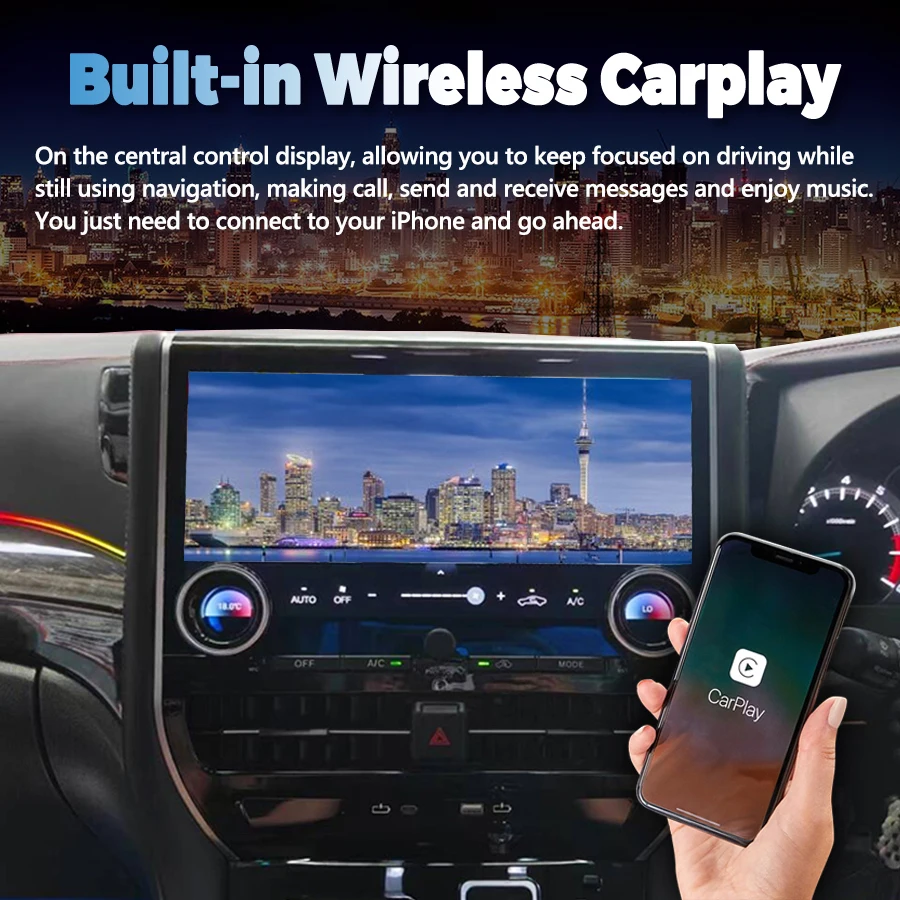 15.6inch Android Carplay For Toyota Alphard Vellfire 30 Series A30 Upgraded Alphard 40 Series A40 Car GPS 2K 3K Screen Head Unit