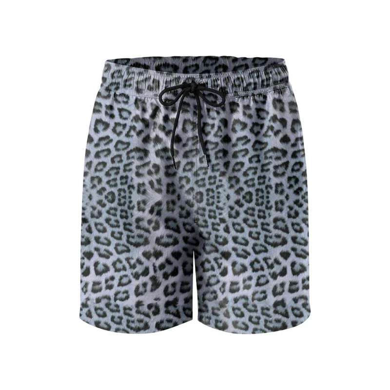 Fashion Leopard 3D Print Beach Shorts Men Summer Swim Trunks Casual Quick Dry Surf Board Shorts Personality Street Short Pants